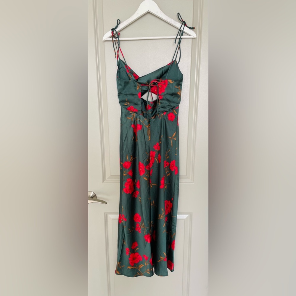 Hello Molly Teal and Red Floral Midi Dress - Picture 4 of 9